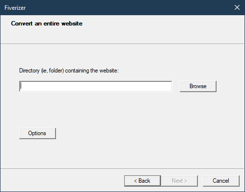Enter or select a directory containing your website